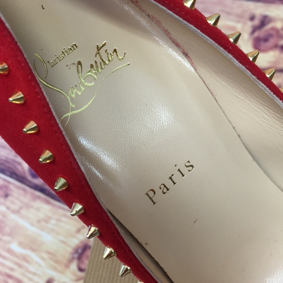NIB Christian Louboutin Anjalina Red Suede Pumps - Picture 3 of 8